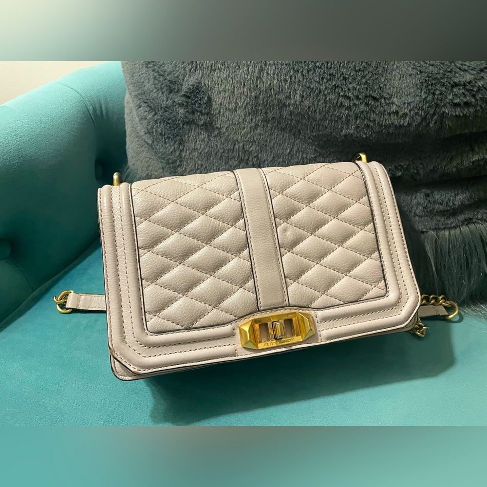 Rebecca Minkoff “LOVE” quilted chain leather bag